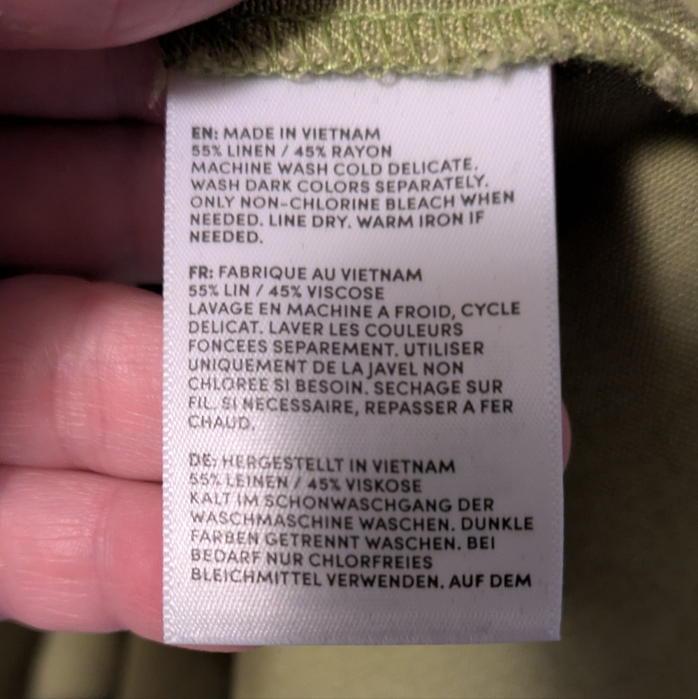 Lands End  Green Puff Sleeve Dress - Picture 5 of 7